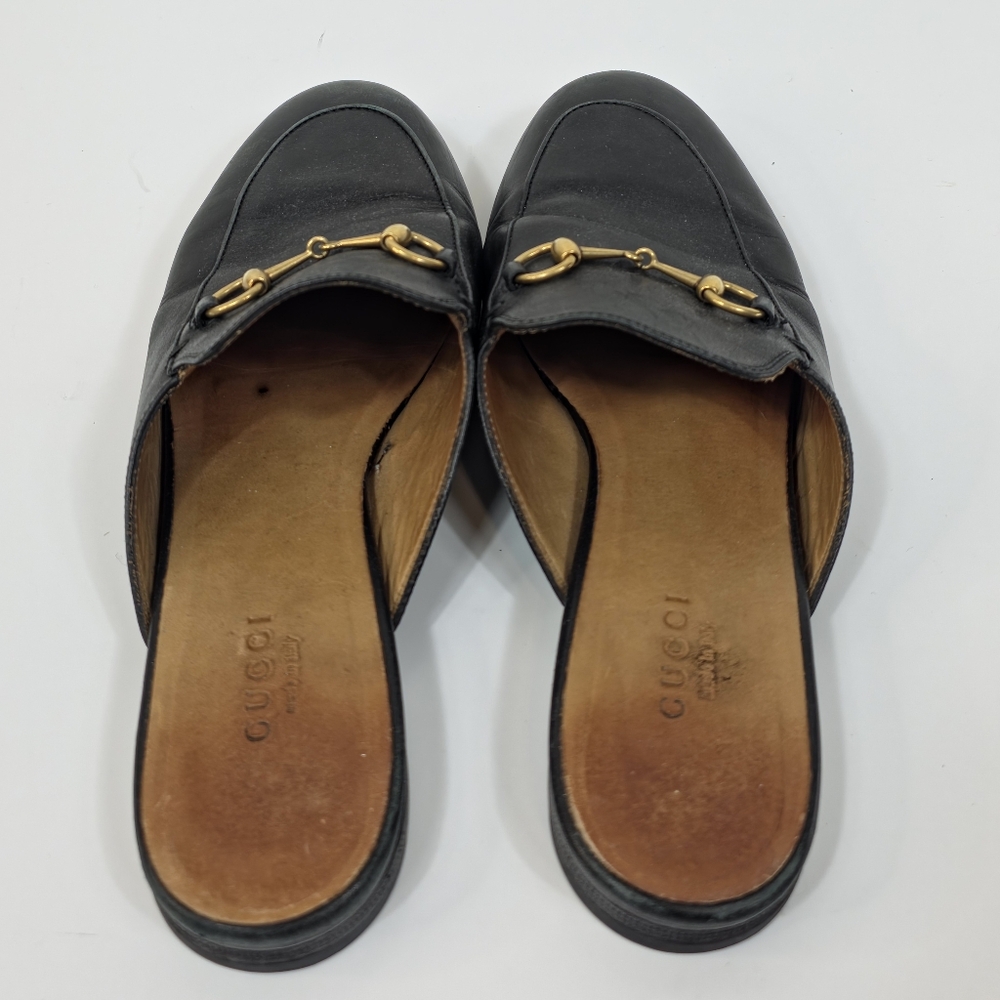 Gucci Princetown Mules Horsebit Black Leather Slipper EU 38.5 US 8 - Picture 11 of 16